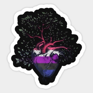 Genderfluid Heart Tree of Life Sticker